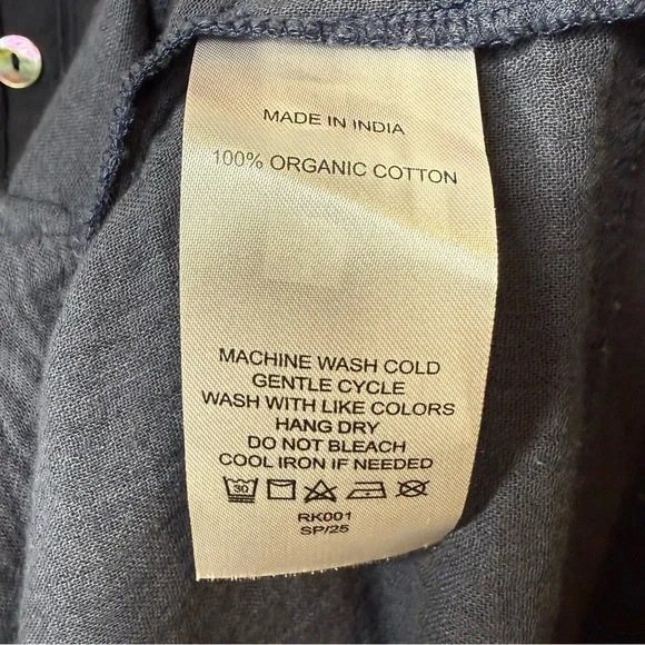 NEW Quince 100% Cotton Gauze Sleeveless Indigo Women’s Swing Mini Dress Sz S - Picture 9 of 15